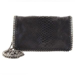 Stella McCartney Falabella Flap Crossbody Bag Faux Snakeskin